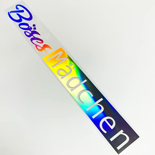 Böses Mädchen Aufkleber Oilslick Frontscheiben Autoaufkleber Hologramm (40 cm, Hologramm Silber) von 1A Style Sticker