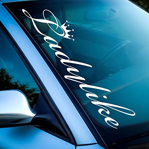 Frauen Auto Aufkleber Ladylike mit Krone Frontscheibenaufkleber Tuning Sticker Royal Königlich Schriftzug Scheibenaufkleber Motorhaube Kofferraum von 1A Style Sticker