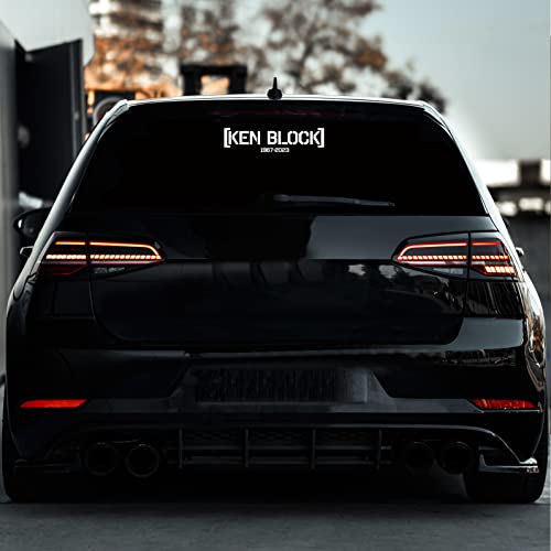 Ken Block Aufkleber Driftkünstler KENBLOCK R.I.P. Rallyfahrer Teilnahme (30cm x 7cm, Weis) von 1A Style Sticker