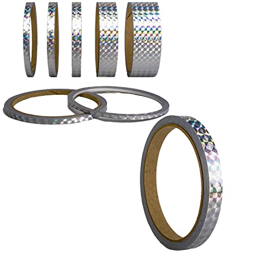 Mosaik Hologramm Oilslick Zierstreifen Aufkleber Selbstklebendes Bastel Zierband Folie Wrap Art Trim Stripes Kreativ DIY Projekte Möbel Fliesen Boden Wände Gestaltung (15 mm, Mosaik Silber) von 1A Style Sticker