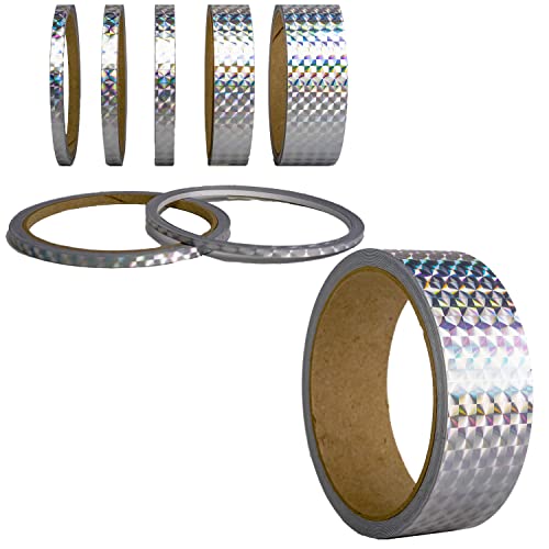 Mosaik Hologramm Oilslick Zierstreifen Aufkleber Selbstklebendes Bastel Zierband Folie Wrap Art Trim Stripes Kreativ DIY Projekte Möbel Fliesen Boden Wände Gestaltung (30 mm, Mosaik Silber) von 1A Style Sticker