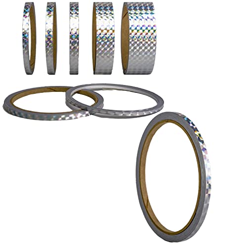 Mosaik Hologramm Oilslick Zierstreifen Aufkleber Selbstklebendes Bastel Zierband Folie Wrap Art Trim Stripes Kreativ DIY Projekte Möbel Fliesen Boden Wände Gestaltung (5 mm, Mosaik Silber) von 1A Style Sticker