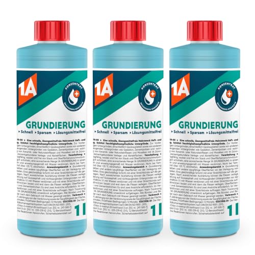 1A Bauchemie Grundierung 3x 1 l universal Konzentrat für innen und außen von 1A