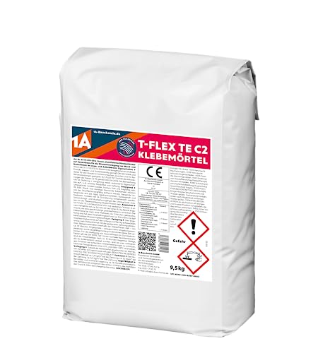 1A Bauchemie T-FLEX TE C2 Fliesenkleber - universell für Innen- und Außenbereich, grau, 9,5 kg von 1A