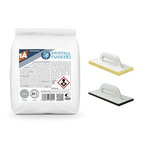 1A Kristallfuge 2.0 grau 5kg + 1x Fugbrett Moosgummi + 1x Fliesenwaschbrett 30mm – Alles für präzises Verfugen und gründliche Reinigung Ihrer Fliesen in einem Set 1A Kristallfuge 2.0 grau 5kg + 1x Fugbrett Moosgummi + 1x Fliesenwaschbrett 30mm – Alles für präzises Verfugen und gründliche Reinigung Ihrer Fliesen in einem Set von 1A