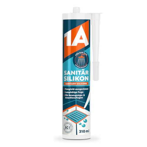 1A Sanitär Silikon für Bewegungs-, Dehnungs- und Anschlussfugen, grau, 310 ml von 1A