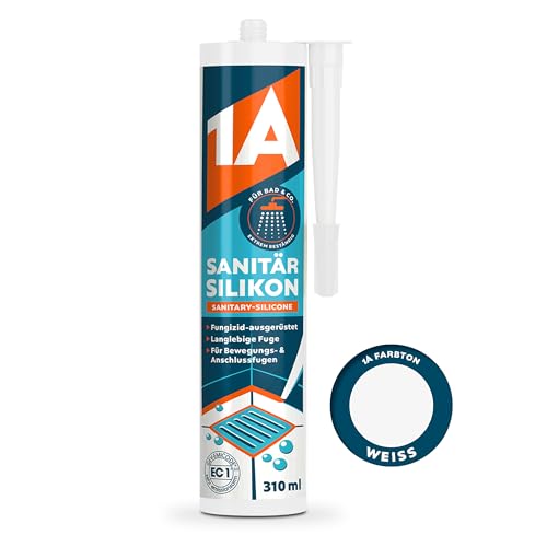 1A Sanitär Silikon für Bewegungs-, Dehnungs- und Anschlussfugen, weiß, 310 ml von 1A