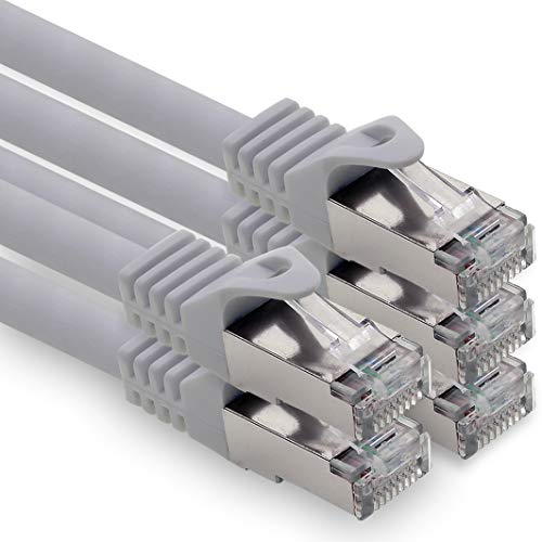 0,25m - grau - 5 Stück CAT.7 Computer Ethernet Kabel Netzwerkkabel (Rohkabel) Patchkabel S-FTP LSZH PIMF 10GB s RJ45 Stecker Cat6a von 1CONN