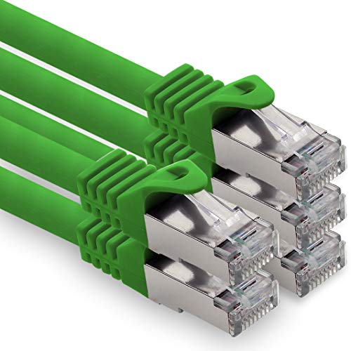 0,25m - grün - 5 Stück CAT.7 Computer Ethernet Kabel Netzwerkkabel (Rohkabel) Patchkabel S-FTP LSZH PIMF 10GB s RJ45 Stecker Cat6a von 1CONN