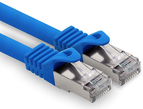 0,5m - blau - 1 Stück CAT.7 Computer Ethernet Kabel Netzwerkkabel (Rohkabel) Patchkabel S-FTP LSZH PIMF 10GB s RJ45 Stecker Cat6a von 1CONN