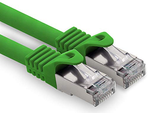 1,0m - grün - 1 Stück CAT.7 Computer Ethernet Kabel Netzwerkkabel (Rohkabel) Patchkabel S-FTP LSZH PIMF 10GB s RJ45 Stecker Cat6a von 1CONN