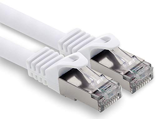1,0m - weiss - 1 Stück CAT.7 Computer Ethernet Kabel Netzwerkkabel (Rohkabel) Patchkabel S-FTP LSZH PIMF 10GB s RJ45 Stecker Cat6a von 1CONN