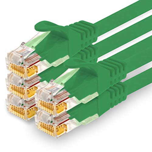 1CONN - 0,25m Netzwerkkabel, Ethernet, Lan & Patchkabel für maximale Internet Geschwindigkeit & verbindet alle Geräte mit RJ 45 Buchse grün - 5 Stück von 1CONN