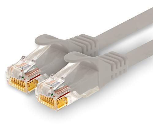 1CONN - 0,5m Netzwerkkabel, Ethernet, Lan & Patchkabel für maximale Internet Geschwindigkeit & verbindet alle Geräte mit RJ 45 Buchse grau - 1 Stück von 1CONN