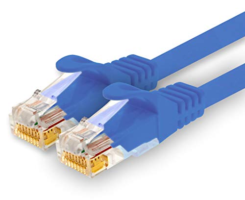 1CONN - 1,0m Netzwerkkabel, Ethernet, Lan & Patchkabel für maximale Internet Geschwindigkeit & verbindet alle Geräte mit RJ 45 Buchse blau - 1 Stück von 1CONN