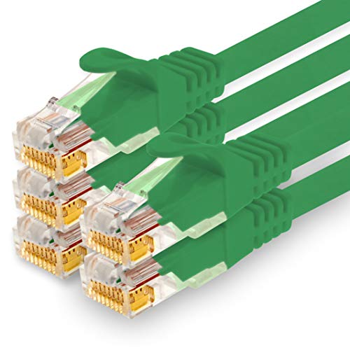 1CONN - 1,0m Netzwerkkabel, Ethernet, Lan & Patchkabel für maximale Internet Geschwindigkeit & verbindet alle Geräte mit RJ 45 Buchse grün - 5 Stück von 1CONN