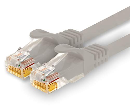 1CONN - 1,5m Netzwerkkabel, Ethernet, Lan & Patchkabel für maximale Internet Geschwindigkeit & verbindet alle Geräte mit RJ 45 Buchse grau - 1 Stück von 1CONN