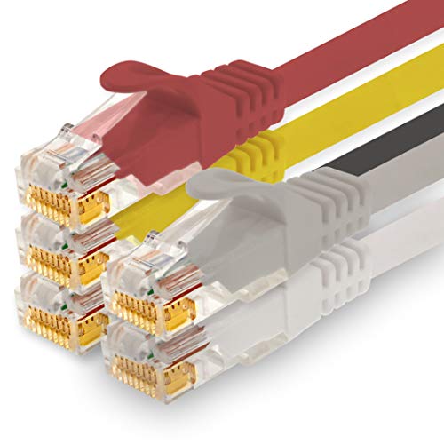 1CONN - 10m Netzwerkkabel, Ethernet, Lan & Patchkabel für maximale Internet Geschwindigkeit & verbindet alle Geräte mit RJ 45 Buchse 5 Farben 02 von 1CONN