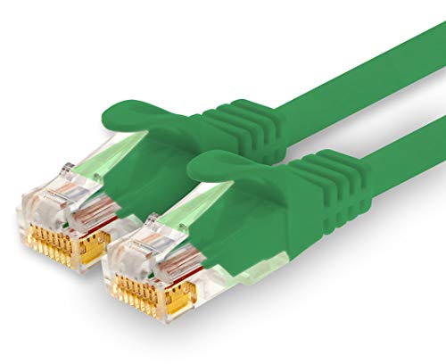 1CONN - 10m Netzwerkkabel, Ethernet, Lan & Patchkabel für maximale Internet Geschwindigkeit & verbindet alle Geräte mit RJ 45 Buchse grün - 1 Stück von 1CONN