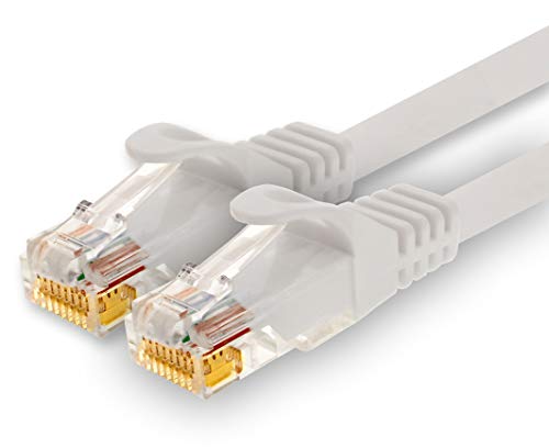 1CONN - 10m Netzwerkkabel, Ethernet, Lan & Patchkabel für maximale Internet Geschwindigkeit & verbindet alle Geräte mit RJ 45 Buchse weiss - 1 Stück von 1CONN