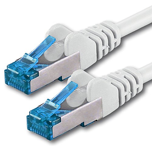 1CONN 1x 5.0 M - CAT-6a Netzwerk-Kabel Ethernet Cable Lan Patch RJ-45 Stecker SFTP 10GB/s - 1 Stück Weiß von 1CONN