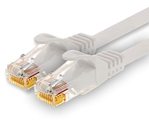 1CONN - 30m Netzwerkkabel, Ethernet, Lan & Patchkabel für maximale Internet Geschwindigkeit & verbindet alle Geräte mit RJ 45 Buchse weiss - 1 Stück von 1CONN