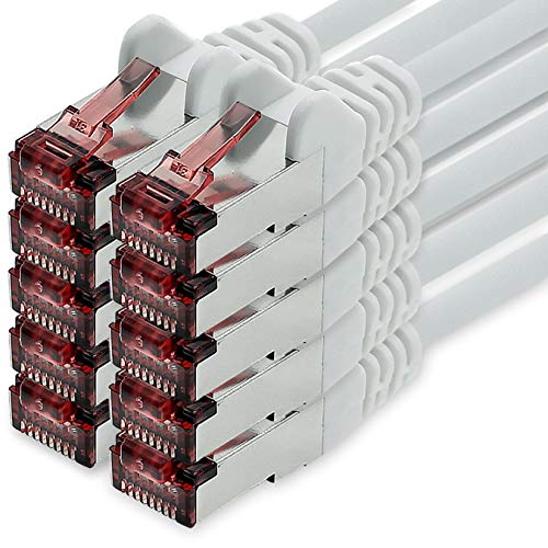 1CONN Cat6 Netzwerkkabel 10 X 0,25m weiß Ethernetkabel Lankabel Cat6 Lan Netzwerk Kabel Sftp Pimf Patchkabel 1000 Mbit s von 1CONN