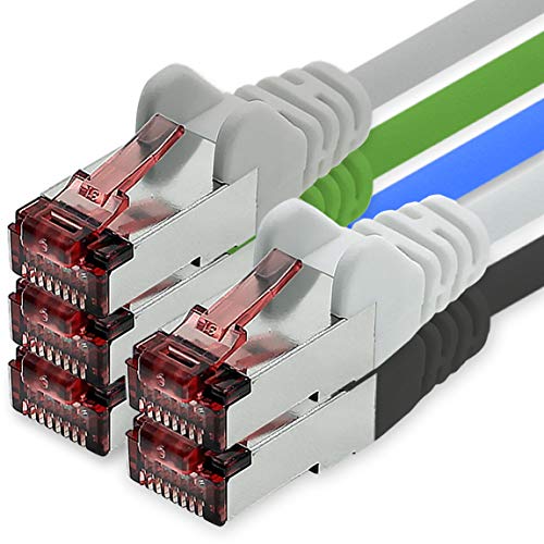 1CONN Cat6 Netzwerkkabel 5 X 0,25m Color 5-2 Ethernetkabel Lankabel Cat6 Lan Netzwerk Kabel Sftp Pimf Patchkabel 1000 Mbit s von 1CONN