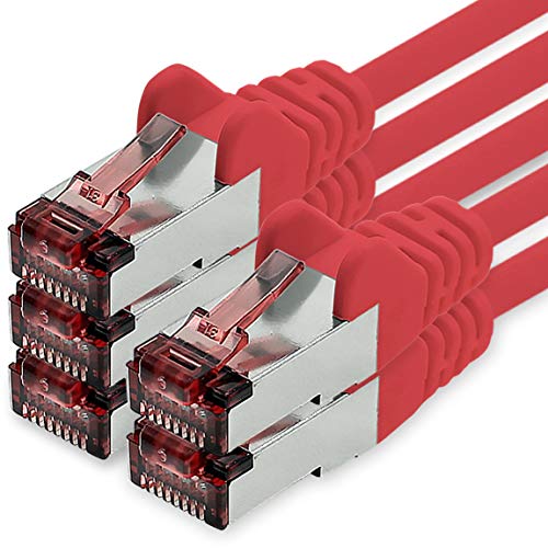 1CONN Cat6 Netzwerkkabel 5 X 0,5m rot Ethernetkabel Lankabel Cat6 Lan Netzwerk Kabel Sftp Pimf Patchkabel 1000 Mbit s von 1CONN