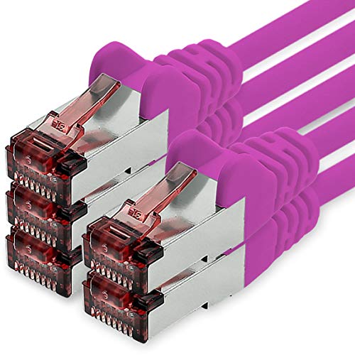 1CONN Cat6 Netzwerkkabel 5 X 2m magenta Ethernetkabel Lankabel Cat6 Lan Netzwerk Kabel Sftp Pimf Patchkabel 1000 Mbit s von 1CONN