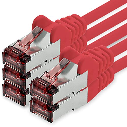 1CONN Cat6 Netzwerkkabel 5 X 2m rot Ethernetkabel Lankabel Cat6 Lan Netzwerk Kabel Sftp Pimf Patchkabel 1000 Mbit s von 1CONN