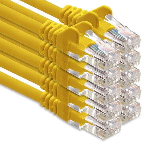 1CONN Netzwerkkabel CAT-6-Kabel RJ45 10x 3 Meter - Gelb von 1CONN
