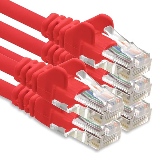 1CONN Netzwerkkabel CAT-6-Kabel RJ45 5x 0.5 m - Rot von 1CONN
