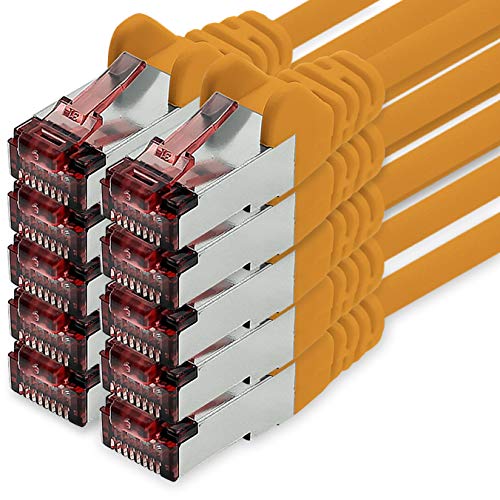 Cat6 Netzwerkkabel 10 X 0,5m orange Ethernetkabel Lankabel Cat6 Lan Netzwerk Kabel Sftp Pimf Patchkabel 1000 Mbit s von 1CONN