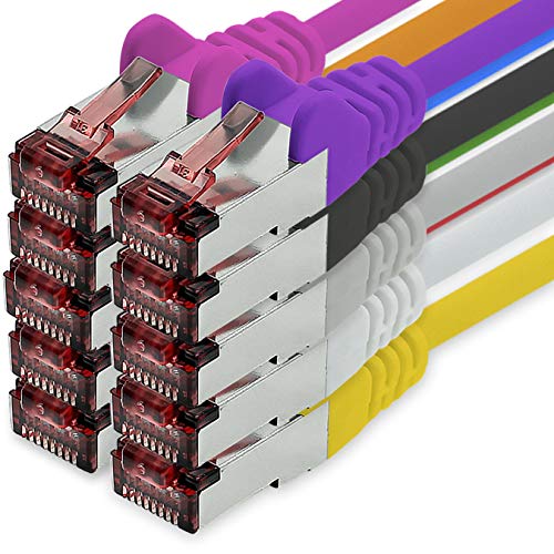 Cat6 Netzwerkkabel 10 X 1m Color 10 Ethernetkabel Lankabel Cat6 Lan Netzwerk Kabel Sftp Pimf Patchkabel 1000 Mbit s von 1CONN