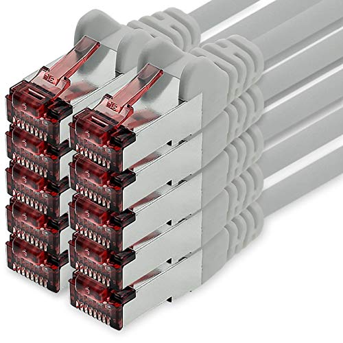 Cat6 Netzwerkkabel 10 X 1m grau Ethernetkabel Lankabel Cat6 Lan Netzwerk Kabel Sftp Pimf Patchkabel 1000 Mbit s von 1CONN