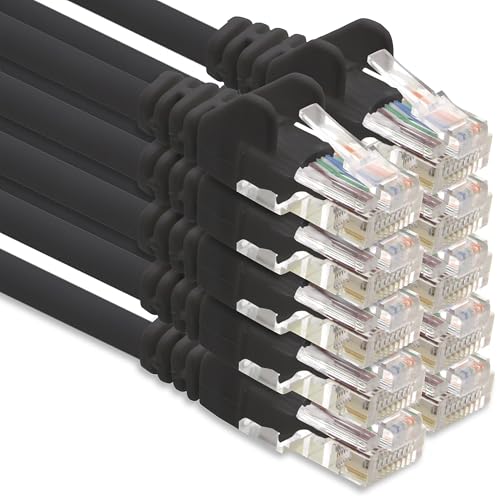 Netzwerkkabel CAT-6-Kabel RJ45 10x 0.5 m - Schwarz von 1CONN