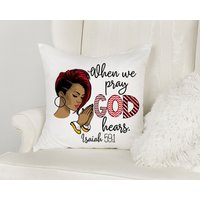 Gebetskissenbezug, Schriftkissen, Inspirierendes Kissen, Religiöses Wenn Sie Beten, Dass Gott Hört, Jesaja 591, Bibelvers Kissenbezug von 1CORINTHIANS1557