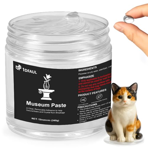 1DFAUL 12 oz Museumsgel, Removable Clear Museum Paste Putty Wax, Wiederverwendbar und rückstandsfrei, feste Sammlungsgegenstände und Dekorationen zur Vermeidung von Erschütterungen und Herunterfallen 1DFAUL 12 oz Museumsgel, Removable Clear Museum Paste Putty Wax, Wiederverwendbar und rückstandsfrei, feste Sammlungsgegenstände und Dekorationen zur Vermeidung von Erschütterungen und Herunterfallen von 1DFAUL