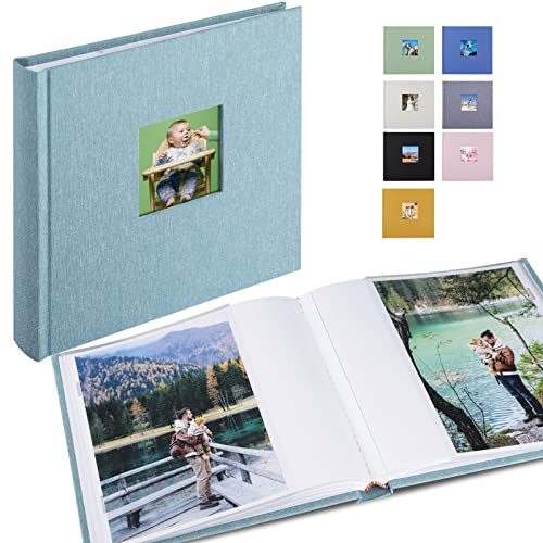 Klein Mini Fotoalbum Einsteckalbum 13X18 Größe 50 Fotos, Die Memo-Einsteckalben Perfekt für Baby-, Hochzeits- & Familienfoto (13X18, Cyan-blau) von 1DOT2