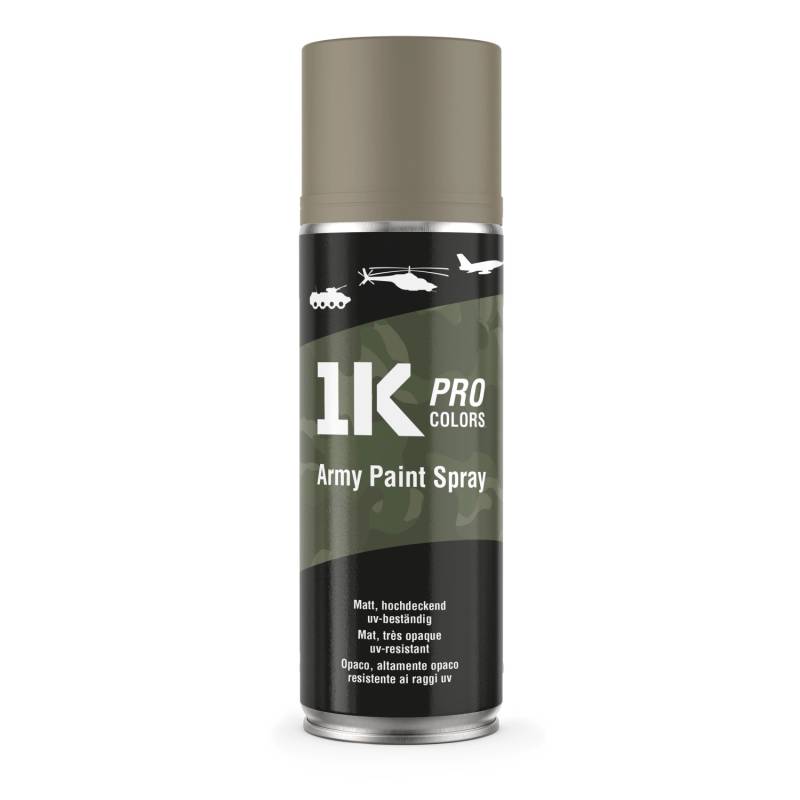 1K PRO COLORS Militär Spraydose 400ml Matt RAL1019 Desert von 1K PRO COLORS