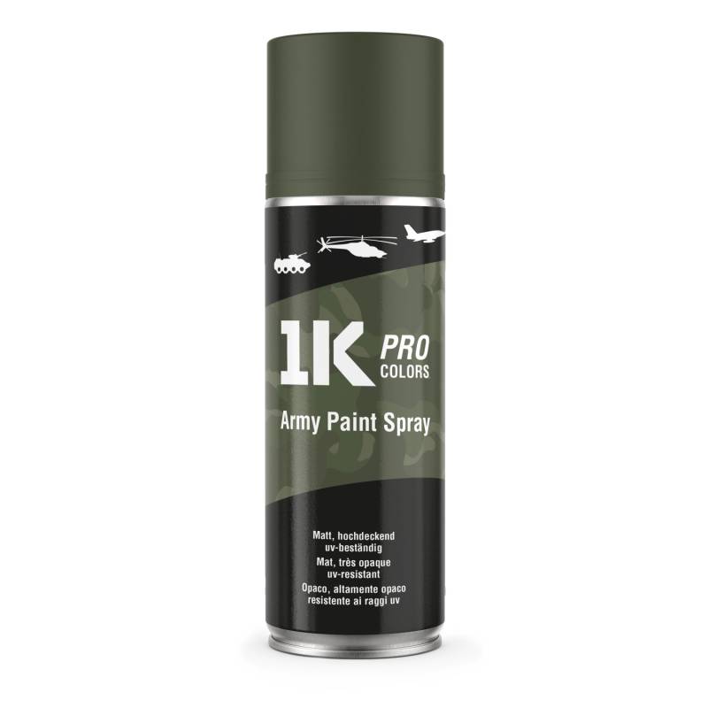 1K PRO COLORS Militär Spraydose 400ml Matt RAL6003 NVA Grün von 1K PRO COLORS