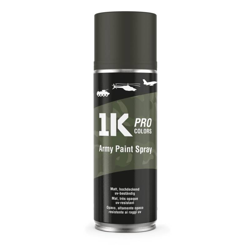 1K PRO COLORS Militär Spraydose 400ml Matt RAL6014 Olivegrün von 1K PRO COLORS