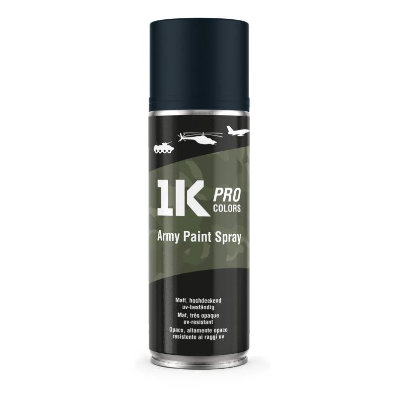 1K PRO COLORS Militär Spraydose 400ml Matt RAL9021 Schwarz von 1K PRO COLORS