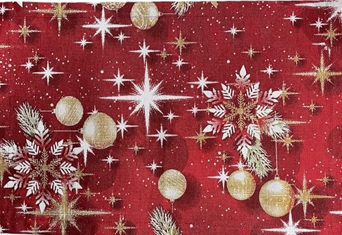 1KDreams Set mit 4 amerikanischen Weihnachtstisch-Tischsets. Raffiniertes und modernes Design. Bäume auf rotem Hintergrund. Shabby Chic im modernen Schlüssel. Hergestellt in Italien. (Rot Sterne, Set 1KDreams Set mit 4 amerikanischen Weihnachtstisch-Tischsets. Raffiniertes und modernes Design. Bäume auf rotem Hintergrund. Shabby Chic im modernen Schlüssel. Hergestellt in Italien. (Rot Sterne, Set von 1KDreams