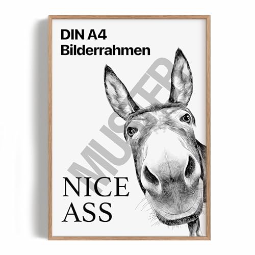 1M® Bilderrahmen DIN A4 Eiche - Massivholz Rahmen im eleganten skandinavischen Design - bruchsicheres Acrylglas, perfekt für Ihre Lieblings-Kunstdrucke - flexibel im Hoch- oder Querformat von 1M