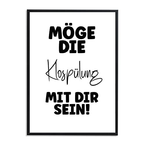 1M® Poster - Badezimmer Deko Bilder - hochwertiger Kunstdruck - schwarz weiß Wandbilder - WC Deko - DIN A3 Klospülung von 1M