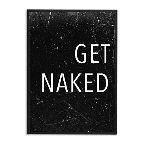 1M® Poster - Badezimmer Deko Bilder - hochwertiger Kunstdruck - schwarz weiß Wandbilder - WC Deko - DIN A3 Get Naked von 1M