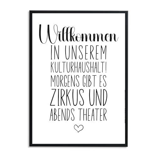 1M® Poster - Badezimmer Deko Bilder - stilvoller Kunstdruck - schwarz weiß Wandbilder - WC Deko - DIN A4 Haushalt von 1M