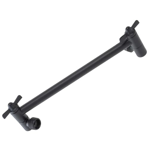 1M Duscharm, 25,4 cm verstellbarer Dusch-Verlängerungsarm für Handbrause, Regenfall, fester Duschkopf, massiver Messing-Duschkopf-Verlängerungsarm, schwarz von 1M